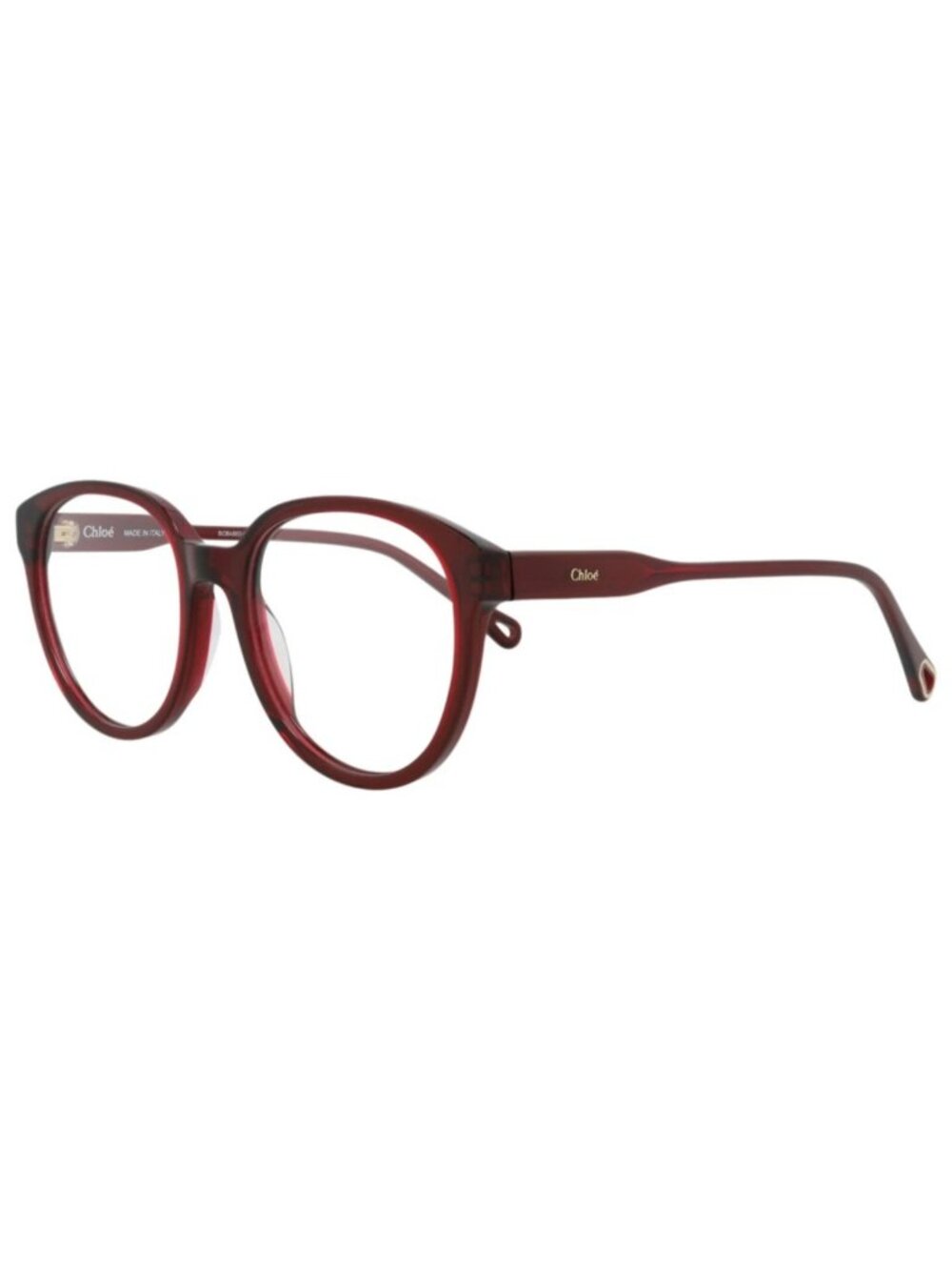 New Chloé Women's Eyeglasses Round Oval Bio Acetate Frame Burgundy Burgundy